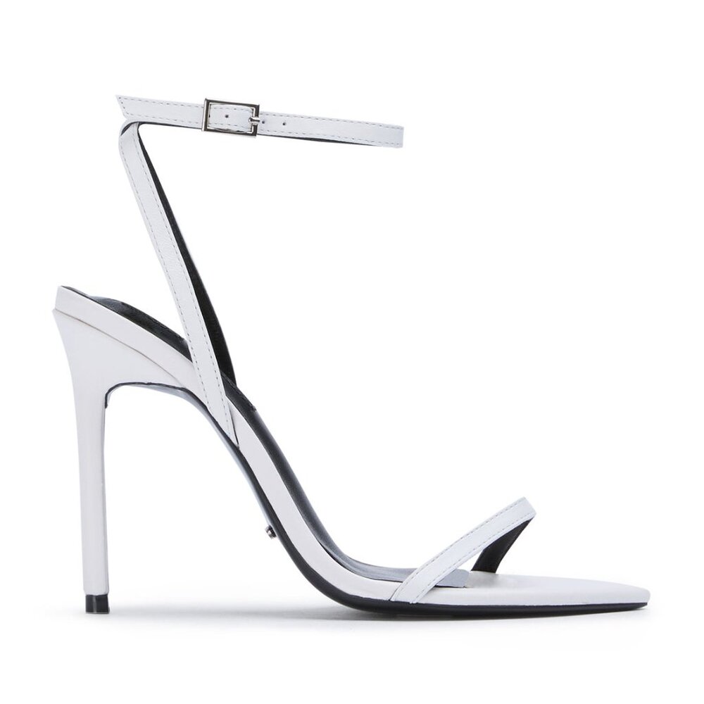 New Tony Bianco Micky Sandal in White leather strappy high heel stiletto